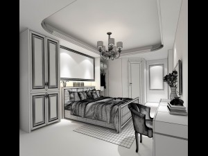 stylish bedroom complete 52 Modelo 3D