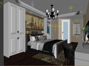 stylish bedroom complete 52 Modelo 3D