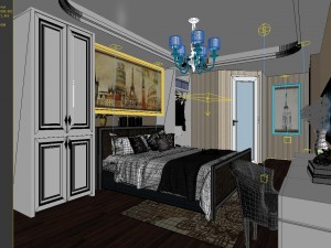 stylish bedroom complete 52 Modelo 3D