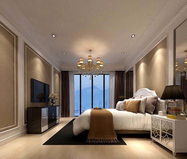 stylish bedroom complete 53 Modelo 3D .c4d .max .obj .3ds .fbx .stl .blend 