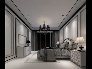 stylish bedroom complete 53 3D Model