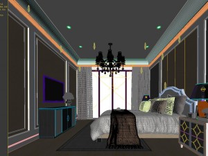 stylish bedroom complete 53 Modelo 3D