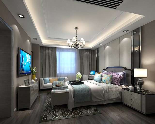 stylish bedroom complete 54 Modelo 3D .c4d .max .obj .3ds .fbx .stl .blend 