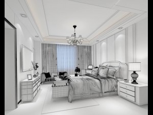 stylish bedroom complete 54 Modelo 3D