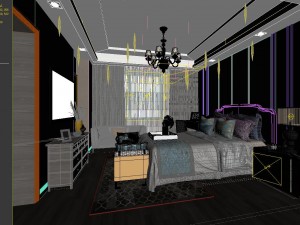 stylish bedroom complete 54 Modelo 3D
