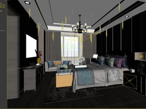 stylish bedroom complete 54 Modelo 3D