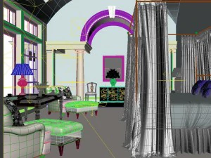 stylish bedroom complete 55 3D Model