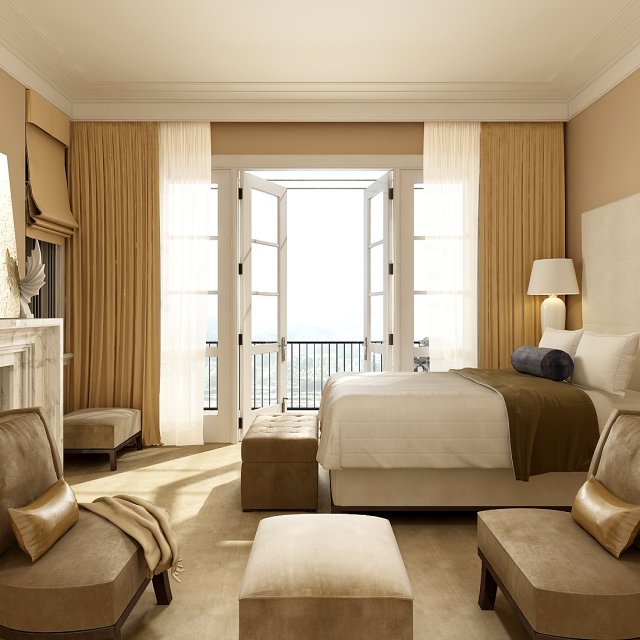 stylish bedroom complete 56 3D Model .c4d .max .obj .3ds .fbx .stl .blend