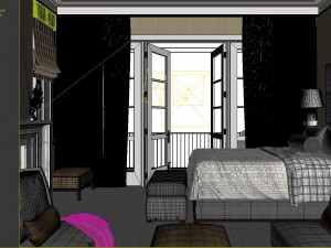 stylish bedroom complete 56 3D Model