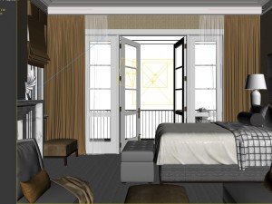 stylish bedroom complete 56 3D Model