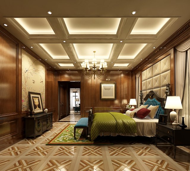 stylish bedroom complete 57 3D Model .c4d .max .obj .3ds .fbx .stl .blend 