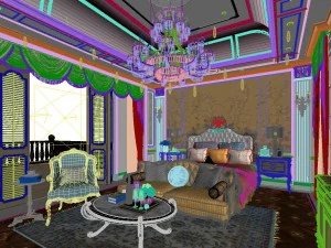 stylish bedroom complete 58 3D Model