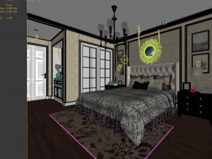 stylish bedroom complete 59 3D Модель