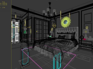 stylish bedroom complete 59 3D Модель