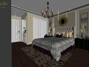 stylish bedroom complete 59 3D Модель