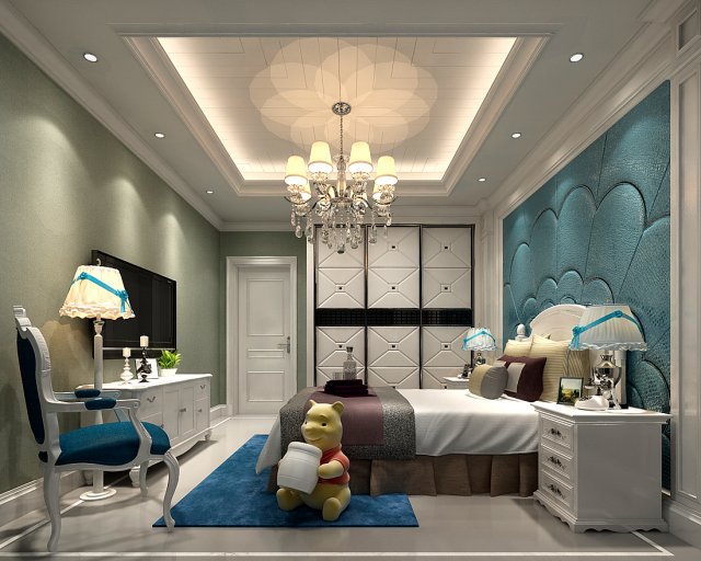 stylish bedroom complete 61 3D 모델 .c4d .max .obj .3ds .fbx .stl .blend 