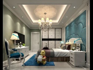 stylish bedroom complete 61 3D Model