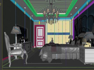stylish bedroom complete 61 3D 모델