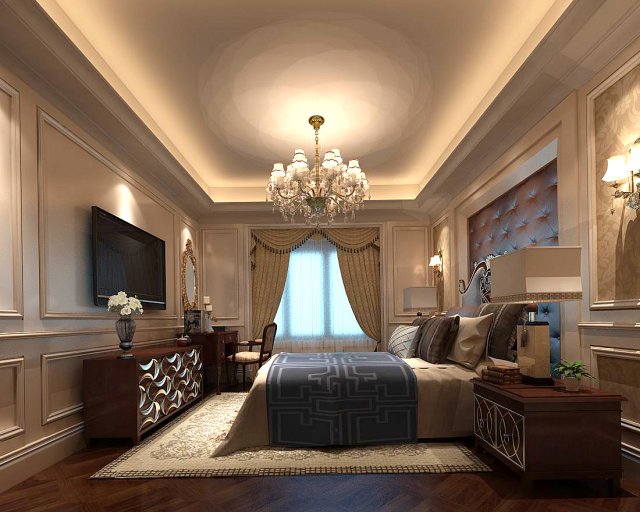 stylish bedroom complete 62 Modelo 3D .c4d .max .obj .3ds .fbx .stl .blend 