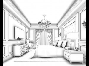 stylish bedroom complete 62 Modelo 3D