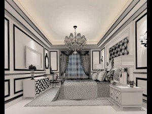 stylish bedroom complete 62 Modelo 3D