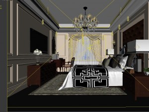 stylish bedroom complete 62 Modelo 3D