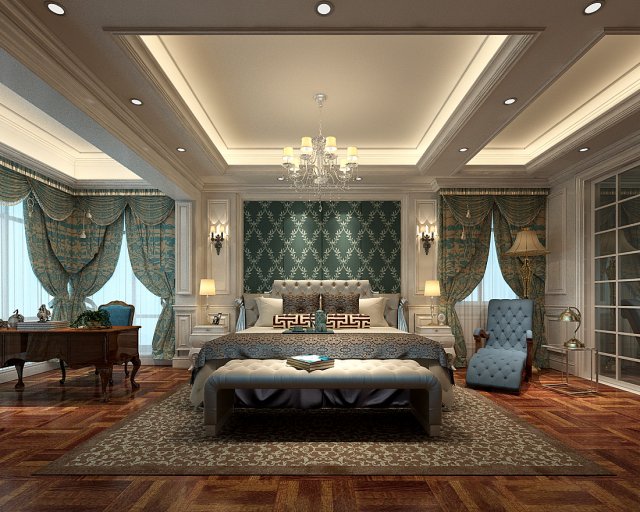stylish bedroom complete 63 3D 모델 .c4d .max .obj .3ds .fbx .stl .blend 