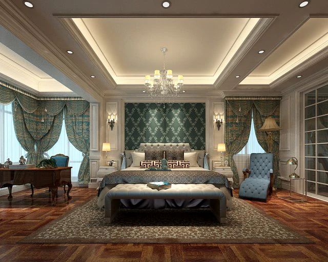 stylish bedroom complete 63 3D Model .c4d .max .obj .3ds .fbx .stl .blend 