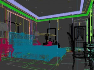 stylish bedroom complete 64 3D Model