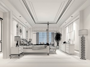 stylish bedroom complete 66 3D Model