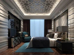 stylish bedroom complete 66 3D Model