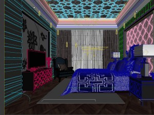 stylish bedroom complete 66 3D Model