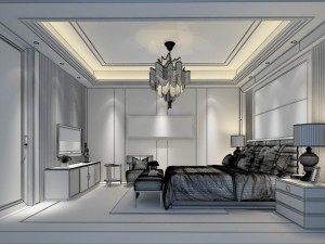 stylish bedroom complete 68 3D Model