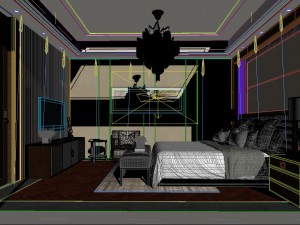 stylish bedroom complete 68 3D Model
