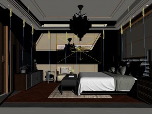 stylish bedroom complete 68 3D Model