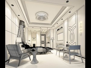 stylish bedroom complete 69 3D Модель
