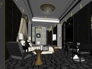 stylish bedroom complete 69 3D Model