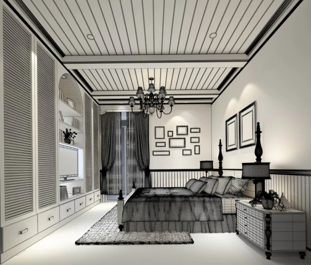 stylish bedroom complete 71 3D Model .c4d .max .obj .3ds .fbx .stl .blend 