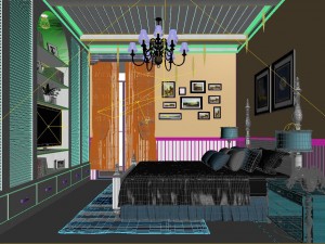 stylish bedroom complete 71 Model 3D