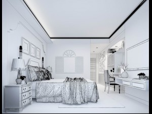 stylish bedroom complete 72 Modelo 3D
