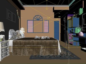 stylish bedroom complete 72 Modelo 3D