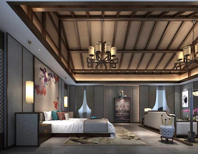 stylish bedroom complete 73 Modello 3D .c4d .max .obj .3ds .fbx .stl .blend 