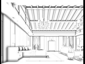 stylish bedroom complete 73 3D Model