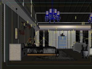 stylish bedroom complete 73 3D Model