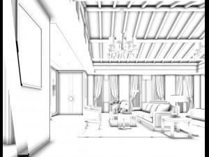 stylish bedroom complete 73 3D Model