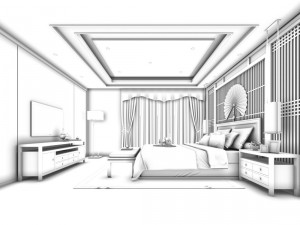 stylish bedroom complete 74 Modelo 3D