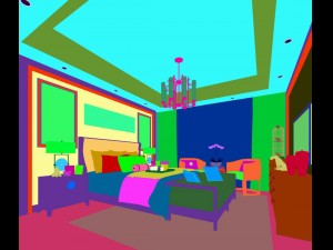 stylish bedroom complete 75 Modello 3D