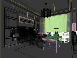 stylish bedroom complete 75 Modello 3D