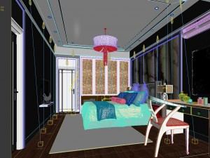 stylish bedroom complete 76 3D Model