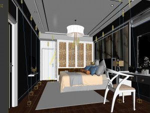 stylish bedroom complete 76 3D Model